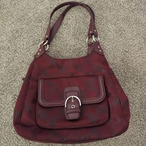 Rich Burgundy Coach Hobo Signature Series